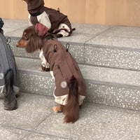 HKM-7209789 Warm and Stylish Dachshund Shell Jacket for Autumn and Winter - Gray and Brown Options Available