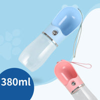 HKM-7210045 Portable Plastic Pet Water Cup for Outdoor Travel - Available in Pink, Blue, Gray, 380ml & 500ml Sizes