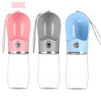 HKM-7210045 Portable Plastic Pet Water Cup for Outdoor Travel - Available in Pink, Blue, Gray, 380ml & 500ml Sizes