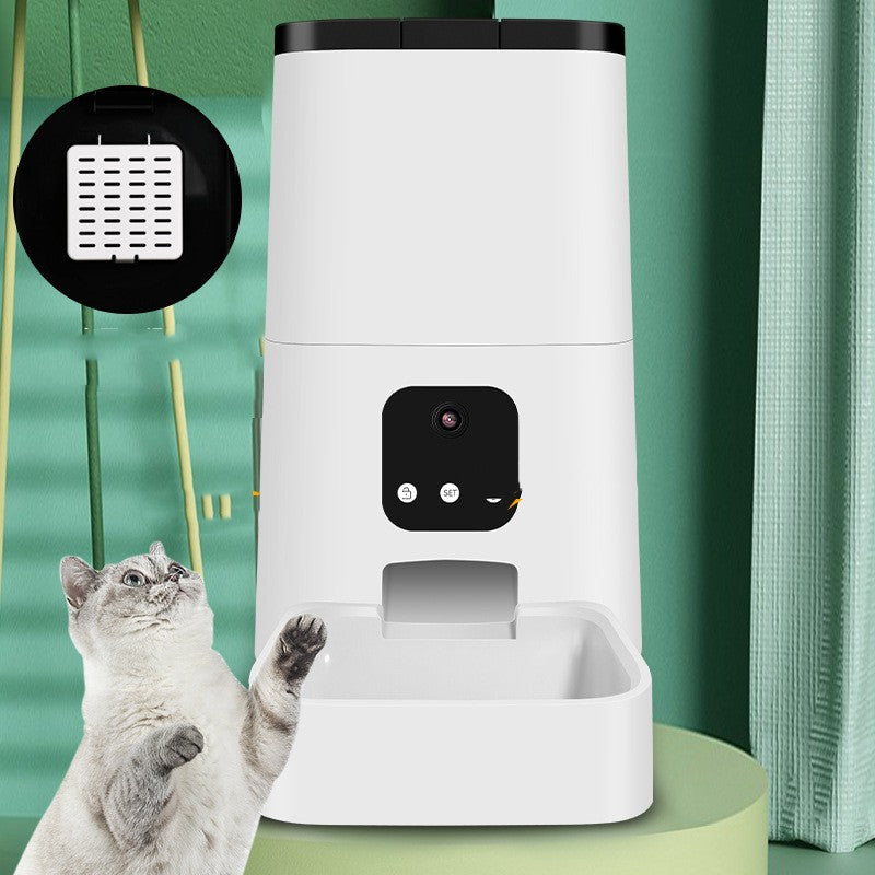HKM-7210173 Automatic Pet Feeder with Timed & Quantitative Settings for Dogs and Cats, 5L Capacity, Detachable Design