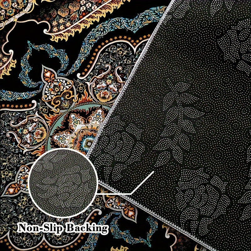 HKM-7210813 Persian Style Crystal Velvet Water-Absorbing Living Room Carpet Blanket for Sofa and Coffee Table