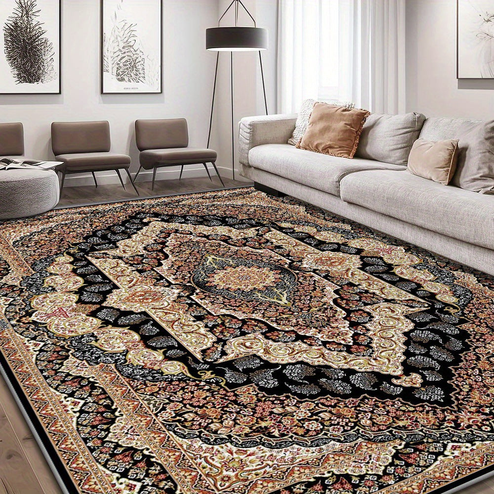 HKM-7210813 Persian Style Crystal Velvet Water-Absorbing Living Room Carpet Blanket for Sofa and Coffee Table