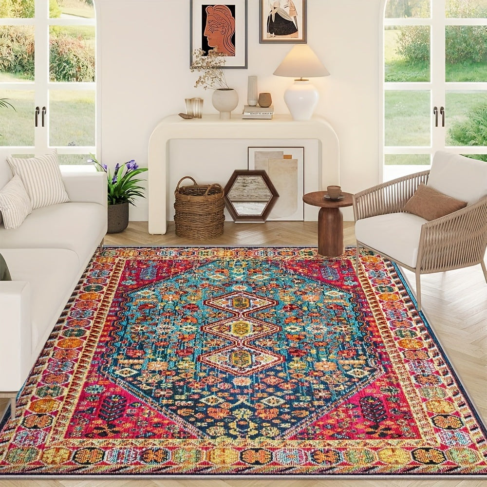 HKM-7210813 Persian Style Crystal Velvet Water-Absorbing Living Room Carpet Blanket for Sofa and Coffee Table