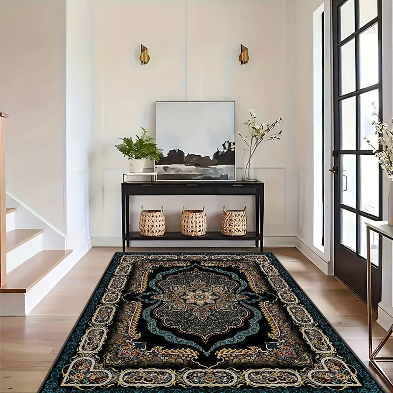 HKM-7210813 Persian Style Crystal Velvet Water-Absorbing Living Room Carpet Blanket for Sofa and Coffee Table