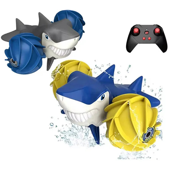 HKM-721107 Amphibious Shark Remote Control Stunt Car - 360° Rolling & Waterproof Fun for Ages 5 and Up