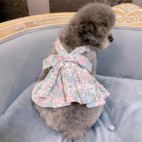 HKM-7211581 Dog Cotton Blue and White Skirt with Hand Rope - Comfortable Princess Style
