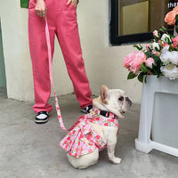 HKM-7211581 Dog Cotton Blue and White Skirt with Hand Rope - Comfortable Princess Style