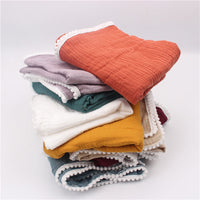 HKM-721171 Children's Cotton Gauze Blanket with Animal Patterns, 80x65cm or 100x120cm