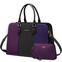 HKM-721235 Elegant Waterproof Laptop Tote Bag for Women, 15.6 Inch Leather Work Briefcase with Spacious Storage