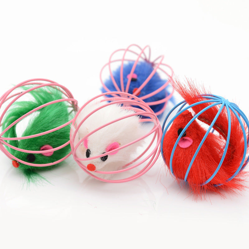 HKM-721299 Wire cage mouse cat toy