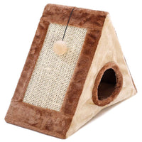 HKM-7213245 Small Cat Climbing Frame with Plush Fur Cover, Dimensions 44x26x36cm