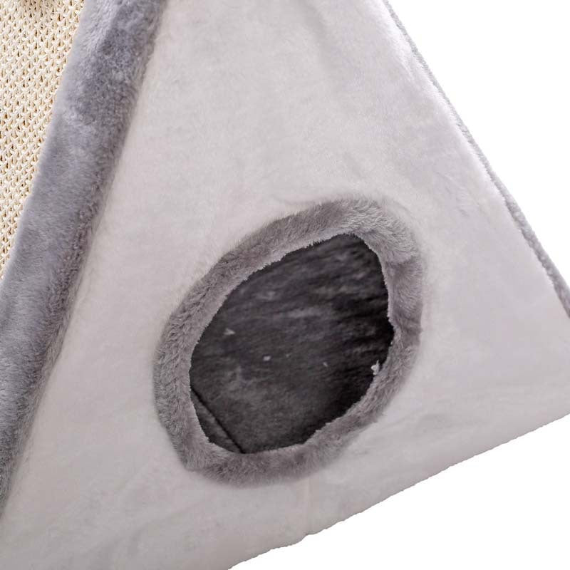 HKM-7213245 Small Cat Climbing Frame with Plush Fur Cover, Dimensions 44x26x36cm