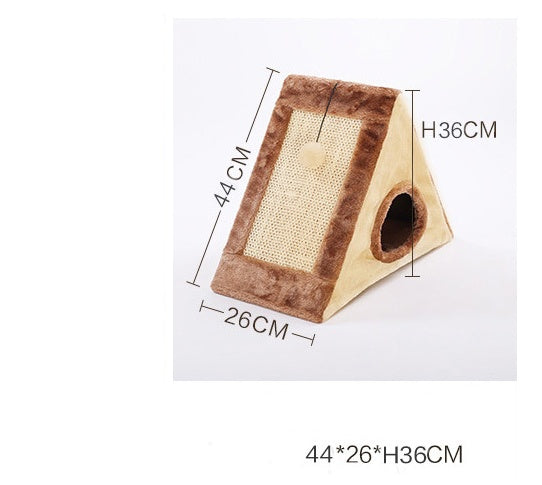 HKM-7213245 Small Cat Climbing Frame with Plush Fur Cover, Dimensions 44x26x36cm