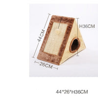 HKM-7213245 Small Cat Climbing Frame with Plush Fur Cover, Dimensions 44x26x36cm