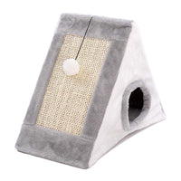 HKM-7213245 Small Cat Climbing Frame with Plush Fur Cover, Dimensions 44x26x36cm