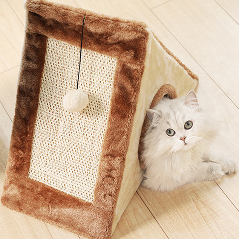 HKM-7213245 Small Cat Climbing Frame with Plush Fur Cover, Dimensions 44x26x36cm