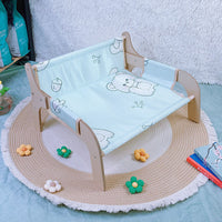 HKM-7214013 Universal Summer Cat Nest Hammock with Wooden Rattan Mat - Plus Size (52*42*29cm)