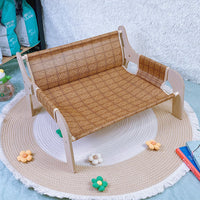 HKM-7214013 Universal Summer Cat Nest Hammock with Wooden Rattan Mat - Plus Size (52*42*29cm)