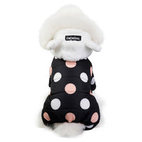 HKM-7214397 Warm Polka Dot Cotton Four-Leg Coat for Casual Wear