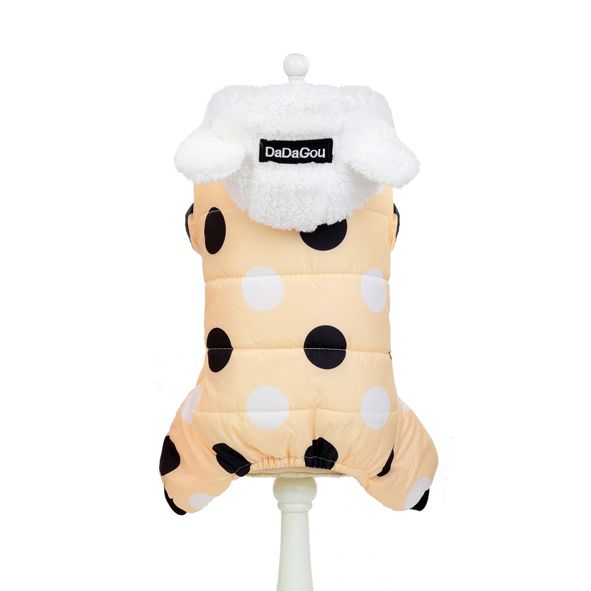 HKM-7214397 Warm Polka Dot Cotton Four-Leg Coat for Casual Wear