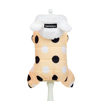 HKM-7214397 Warm Polka Dot Cotton Four-Leg Coat for Casual Wear