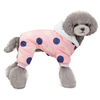 HKM-7214397 Warm Polka Dot Cotton Four-Leg Coat for Casual Wear