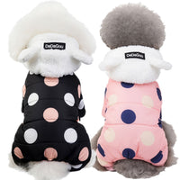 HKM-7214397 Warm Polka Dot Cotton Four-Leg Coat for Casual Wear