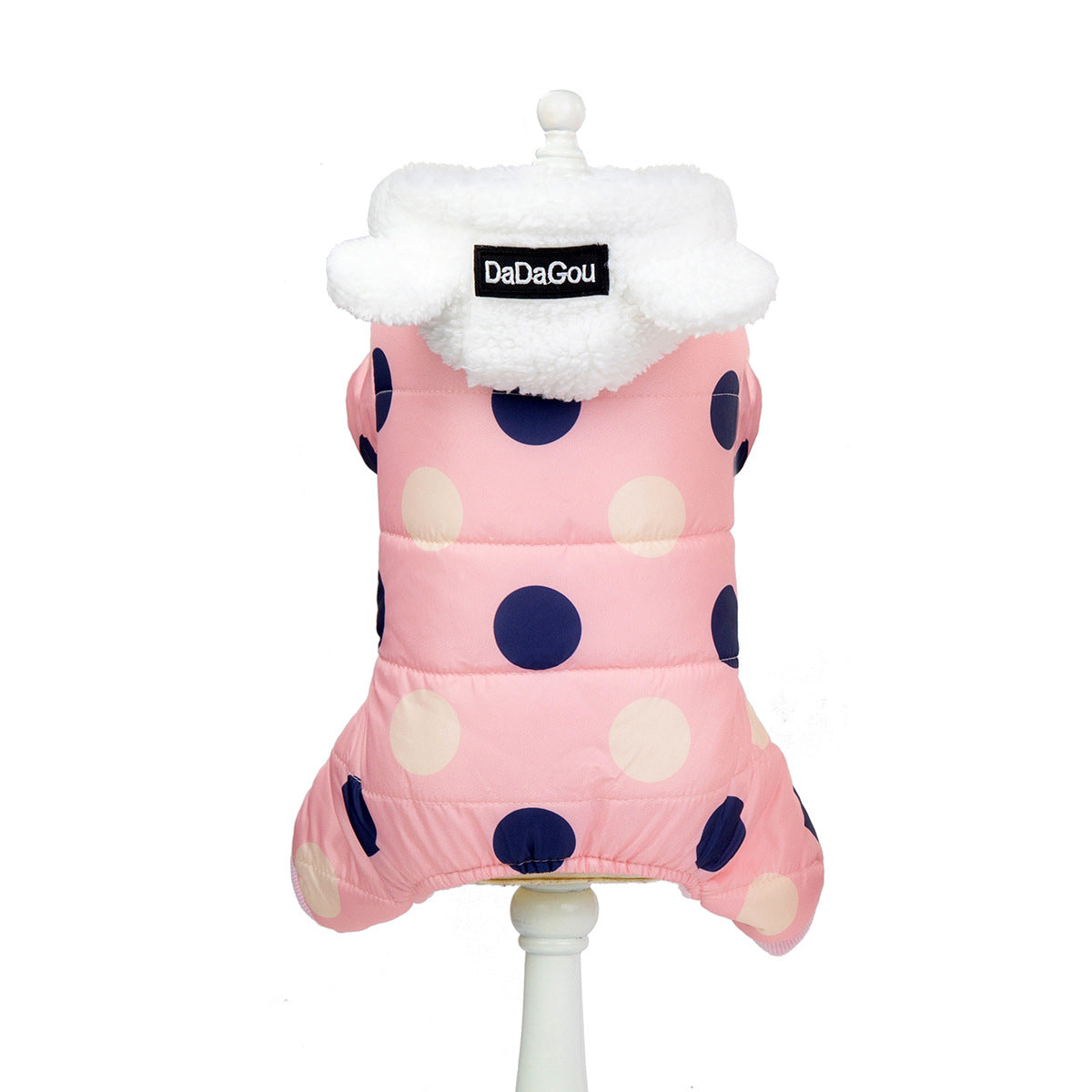 HKM-7214397 Warm Polka Dot Cotton Four-Leg Coat for Casual Wear