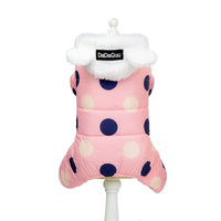 HKM-7214397 Warm Polka Dot Cotton Four-Leg Coat for Casual Wear