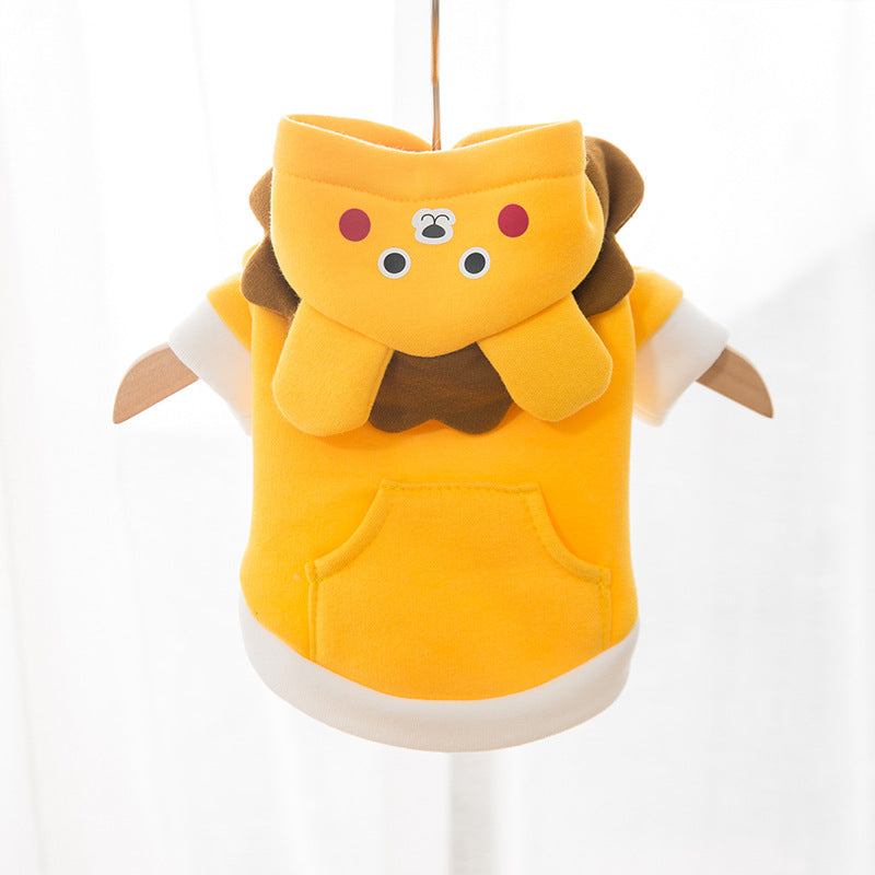 HKM-7215037 Cute Cartoon Hooded Sweater for Dogs and Cats - Soft Milk Silk Fabric, Various Sizes Available