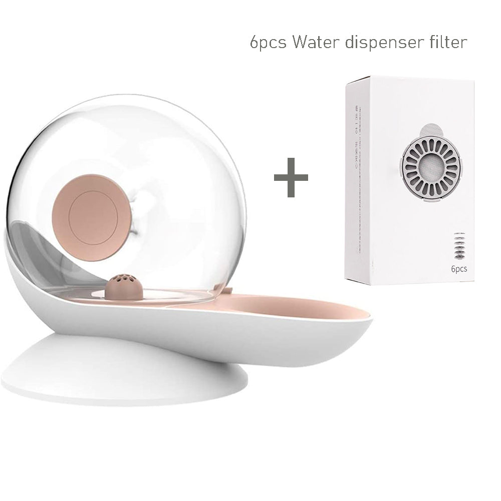 HKM-7215933 Snail Automatic Drinking Fountain for Cats and Dogs - 2.8L Water Capacity, Made of PET and ABS, Available in Gray, Pink, Blue