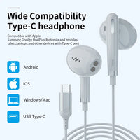 HKM-721747 HiFi Stereo Digital Type C Wired Earphones with Microphone for iPhone 15, Huawei P20, P10, Mate 20