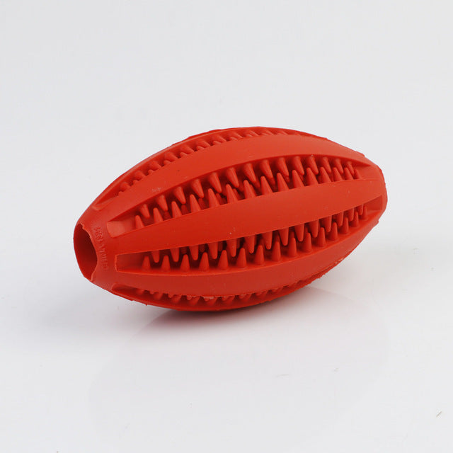 HKM-7218365 Durable Rubber Dog Chew Toy for Teeth Cleaning - Olive Watermelon Ball Puzzle, Small & Large Sizes
