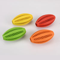 HKM-7218365 Durable Rubber Dog Chew Toy for Teeth Cleaning - Olive Watermelon Ball Puzzle, Small & Large Sizes