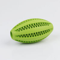 HKM-7218365 Durable Rubber Dog Chew Toy for Teeth Cleaning - Olive Watermelon Ball Puzzle, Small & Large Sizes