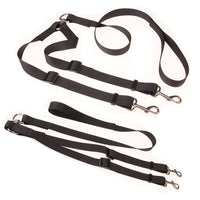 HKM-7219517 Elastic Dog Running Leash with Traction Belt ¨C Nylon, Black, Adjustable Length 85CM to 65CM