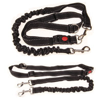 HKM-7219517 Elastic Dog Running Leash with Traction Belt ¨C Nylon, Black, Adjustable Length 85CM to 65CM