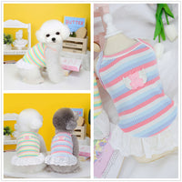 HKM-7220285 Colorful Striped Pet Skirt with Wings for Dogs, Cotton Material