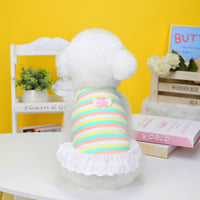HKM-7220285 Colorful Striped Pet Skirt with Wings for Dogs, Cotton Material