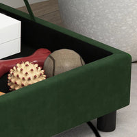 HKM-7221181 Pet Sofa Bed with Hidden Storage for Cats and Small Dogs - Green Eucalyptus Wood Design