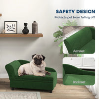 HKM-7221181 Pet Sofa Bed with Hidden Storage for Cats and Small Dogs - Green Eucalyptus Wood Design