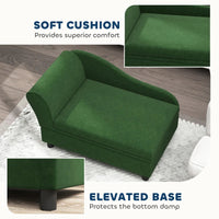 HKM-7221181 Pet Sofa Bed with Hidden Storage for Cats and Small Dogs - Green Eucalyptus Wood Design