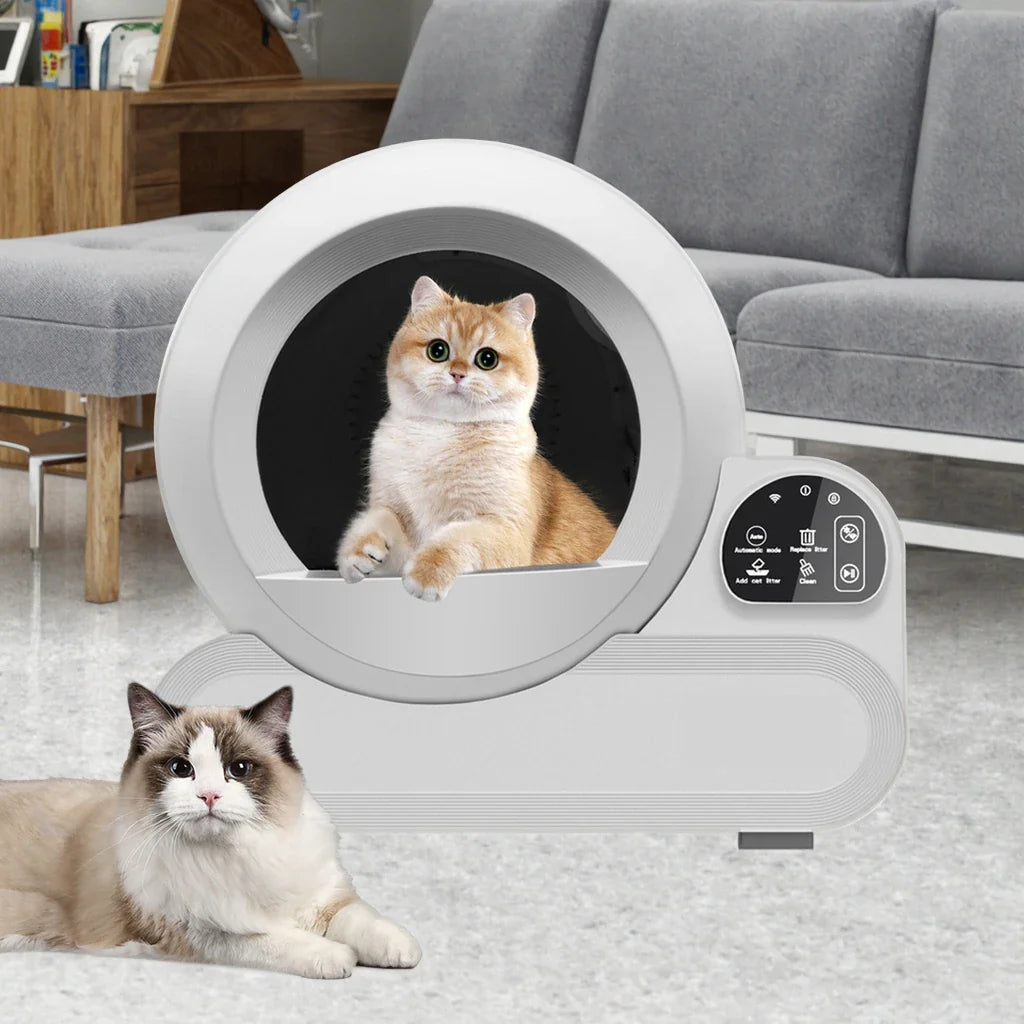 HKM-722131 Automatic Self-Cleaning Cat Litter Box with 70L Capacity and Odor Control