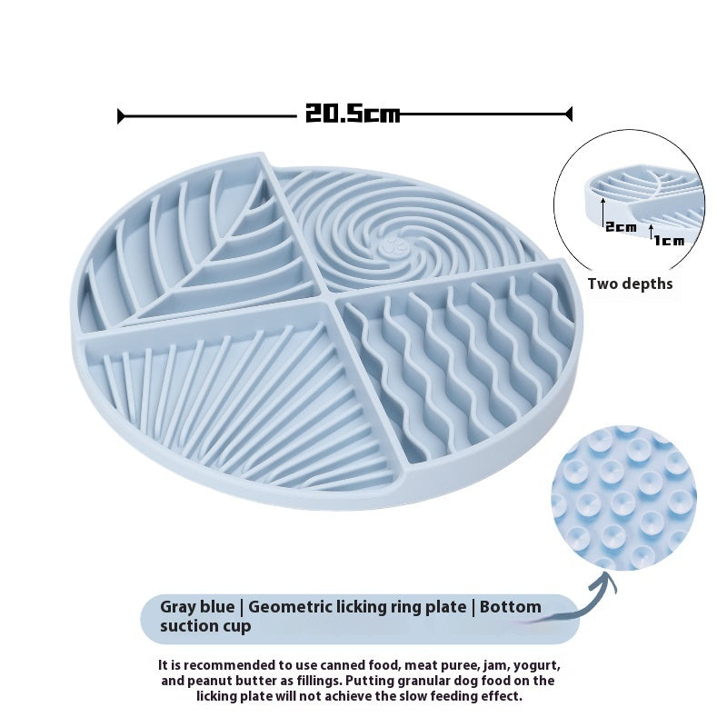 HKM-7221693 Dog Licking Slow Feed Mat - Silicone Toy in Light Blue, Pink, or Light Green, 20cm Diameter