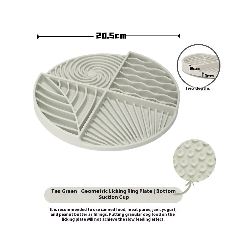 HKM-7221693 Dog Licking Slow Feed Mat - Silicone Toy in Light Blue, Pink, or Light Green, 20cm Diameter
