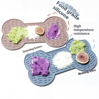 HKM-7221693 Dog Licking Slow Feed Mat - Silicone Toy in Light Blue, Pink, or Light Green, 20cm Diameter