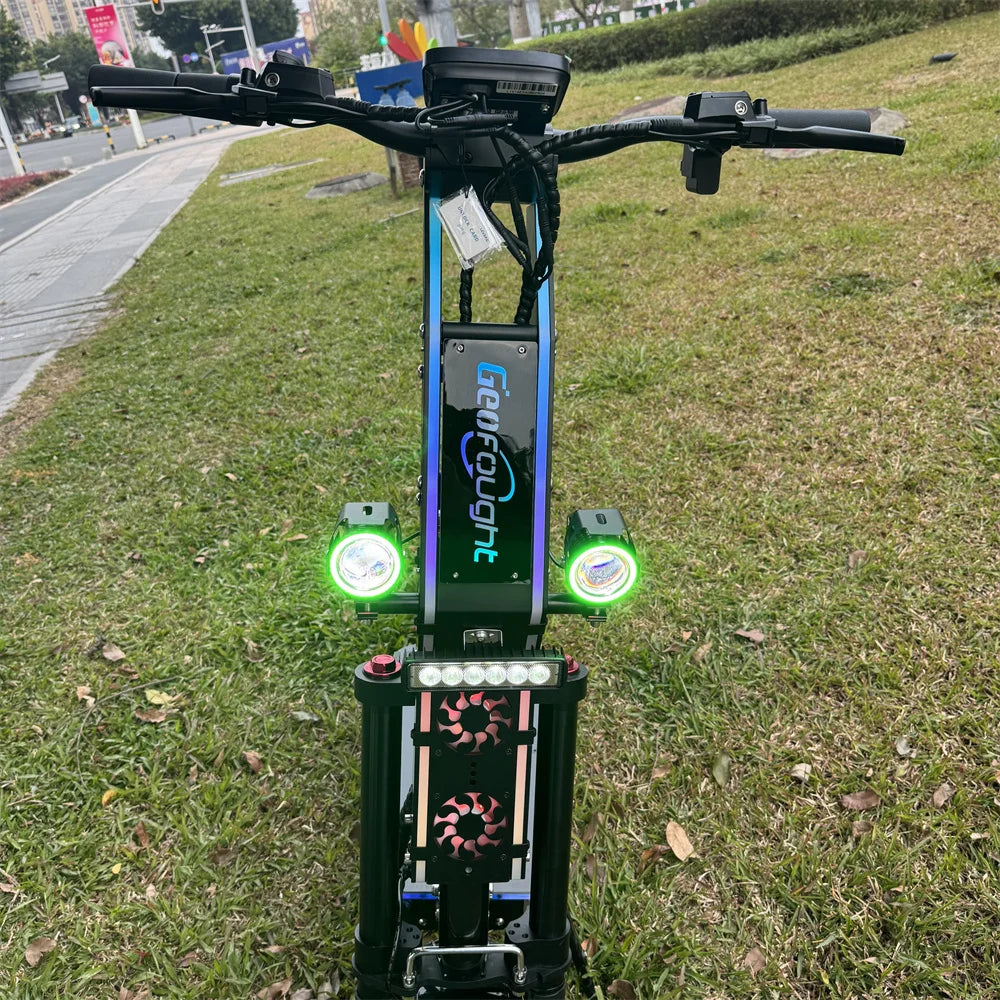 HKM-722195 Folding Electric Scooter with Dual Motors, 72V 10000W Power, 40Ah Battery, 13-Inch Tires, Long Range 100-120km, Waterproof, Full Suspension