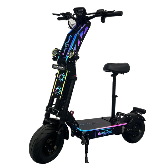 HKM-722195 Folding Electric Scooter with Dual Motors, 72V 10000W Power, 40Ah Battery, 13-Inch Tires, Long Range 100-120km, Waterproof, Full Suspension