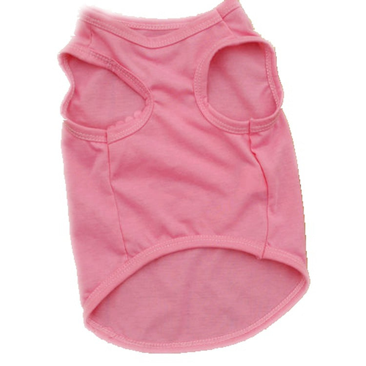 HKM-7223869 Summer Pink Cotton Vest for Dogs - Casual Lightweight Apparel