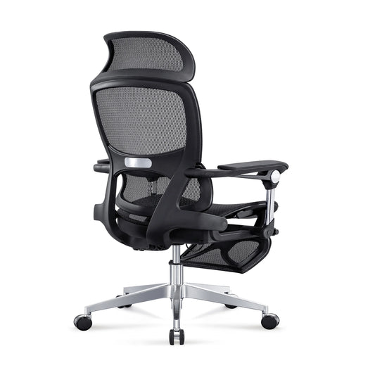 HKM-722451 Adjustable Lumbar Support Ergonomic Executive Desk Chair with Footrest and Swivel Recline Function
